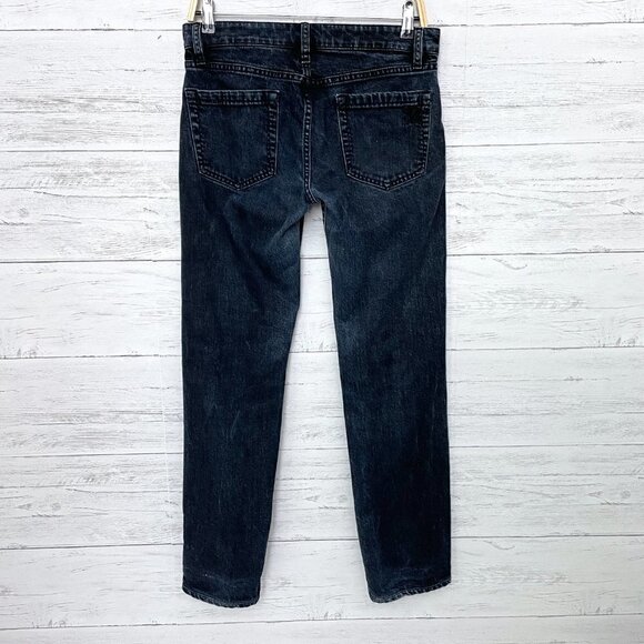 BCBGMaxazria Women's Jeans Low Rise Straight Leg Dark Wash size 28 length 30" - Picture 2 of 8